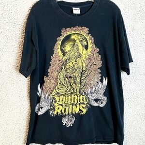 Within The Ruins Band T Shirt Black Size Large Double Sided Graphic- Rare!